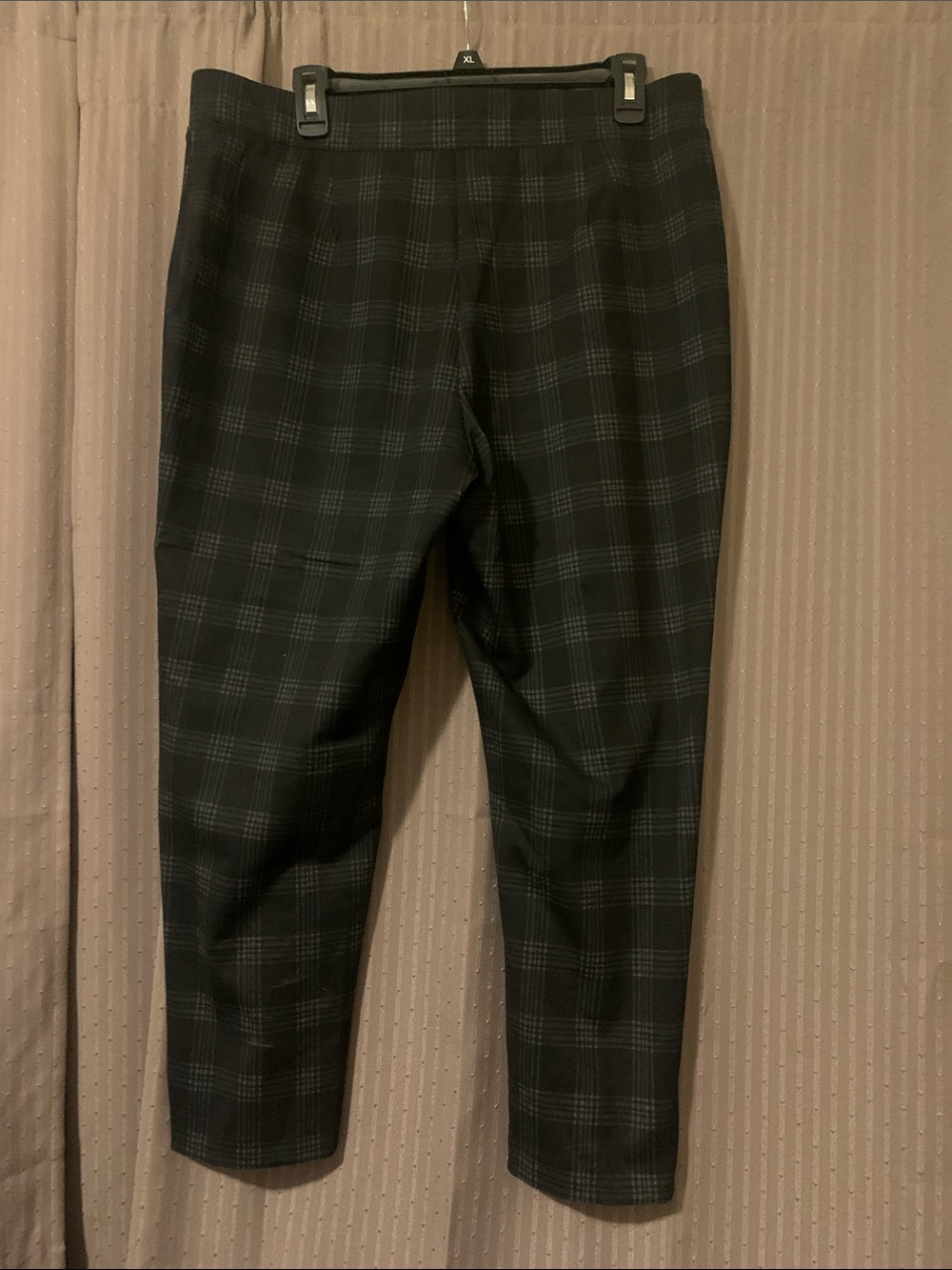 Women’s Ava & Grace Stretch Black Plaid Dress Pants XL